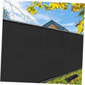 Black outdoor privacy screen fence panel with stitched edge and tight mesh texture
