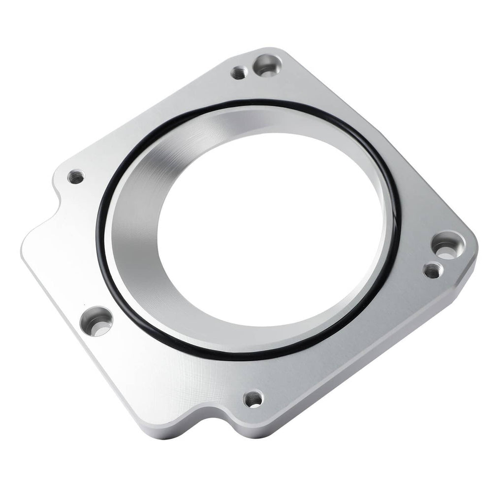 Throttle body adapter sealing ring with black gasket and silver metal base plate