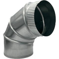 Galvanized steel 90° duct elbow with black flanged end, 4 in opening