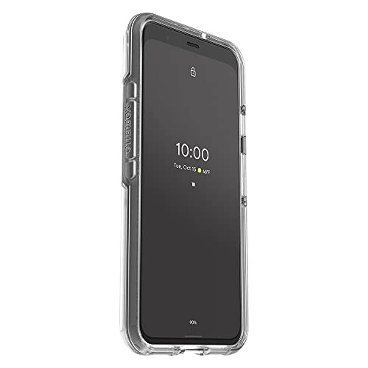 Clear front cover case with raised bezel and button access for Pixel 4