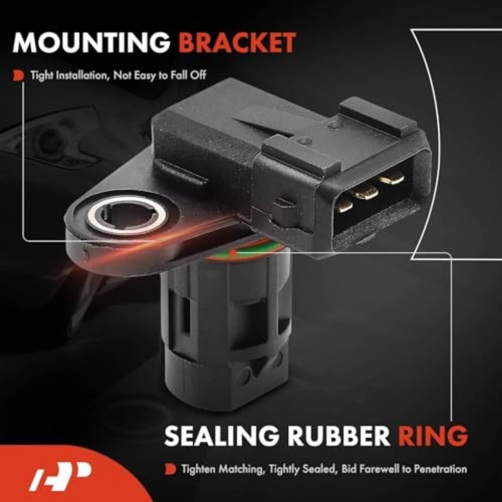 Engine camshaft position sensor with mounting bracket and sealing rubber ring, 3-pin plug