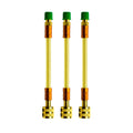 Three-piece AC leak saver direct inject set: brass injector tubes with green caps