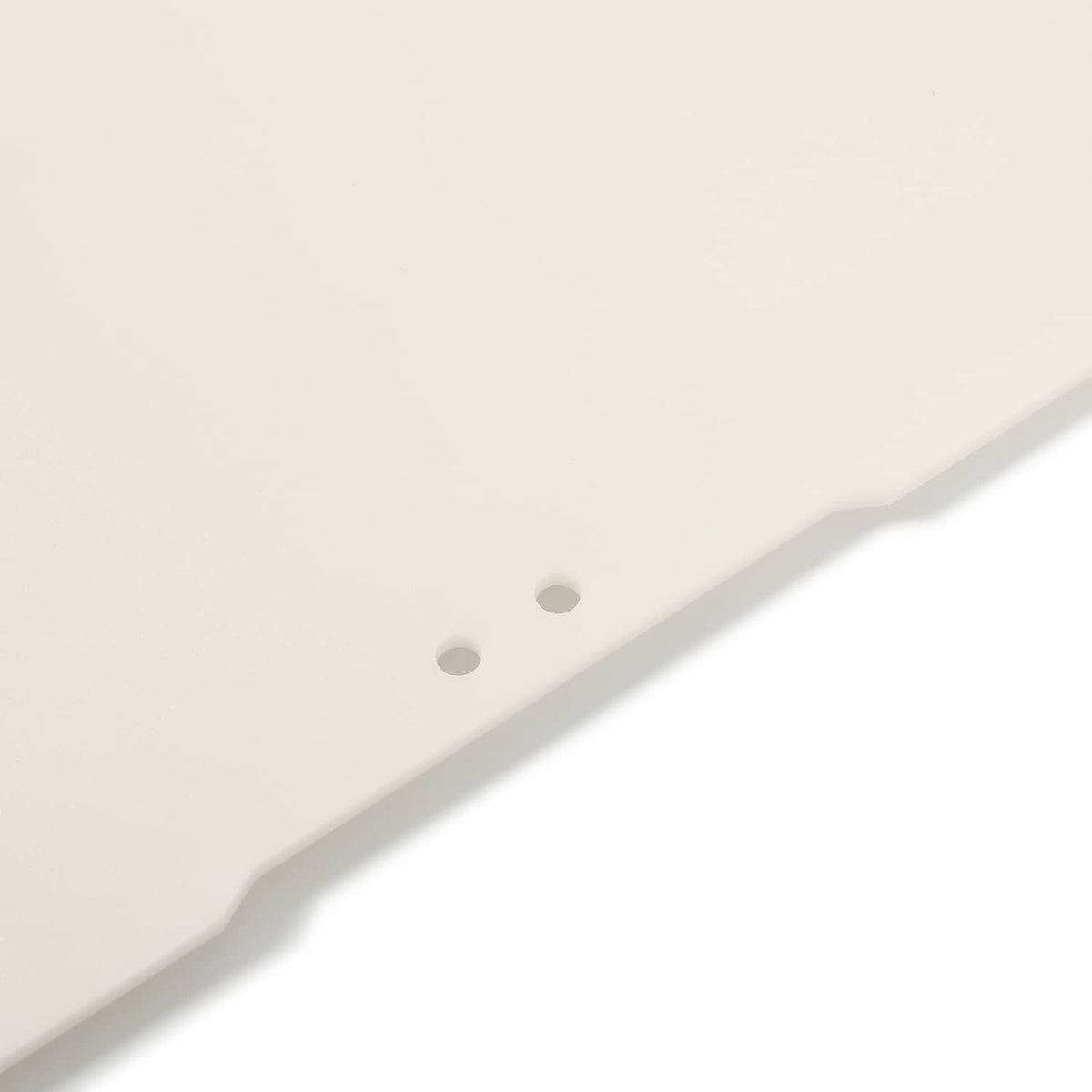 Boat locker door cover lid detail, white surface with two small predrilled holes
