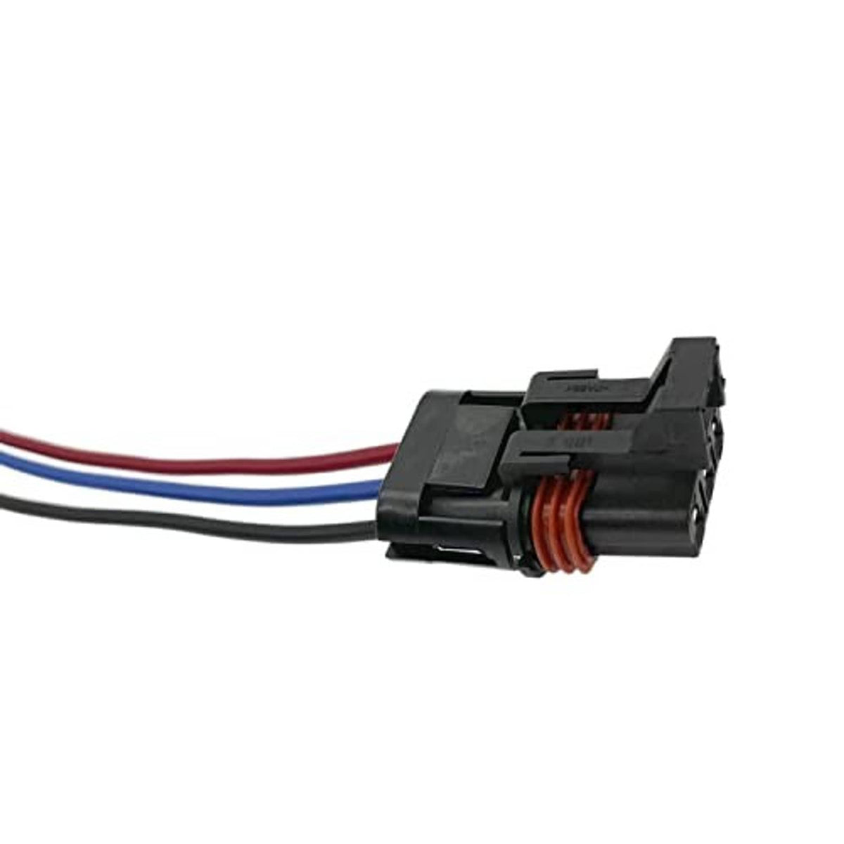 Pulse power plug pigtail connector with two wire leads and black housing
