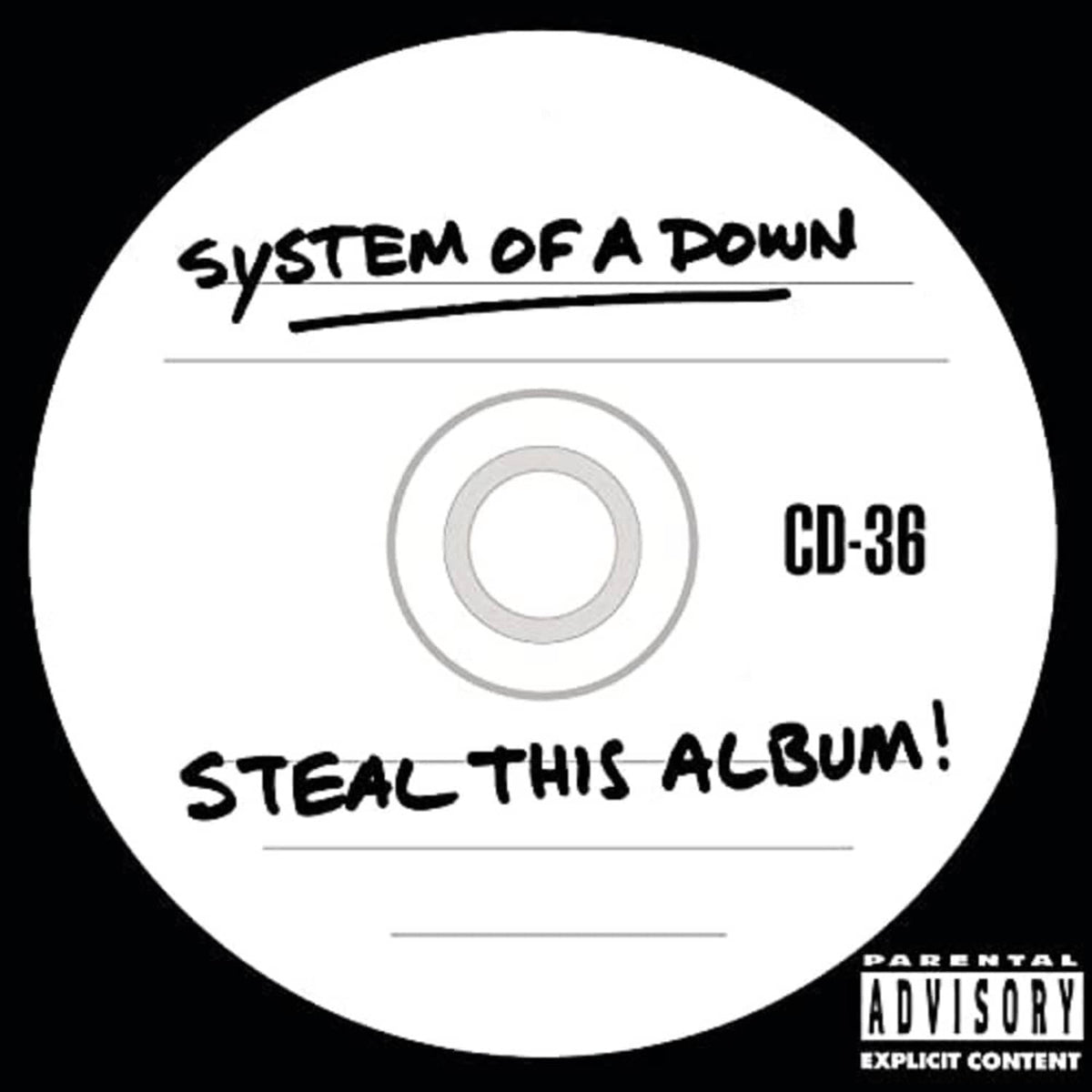 System of a Down music CD with white disc print: CD-36, Steal This Album!