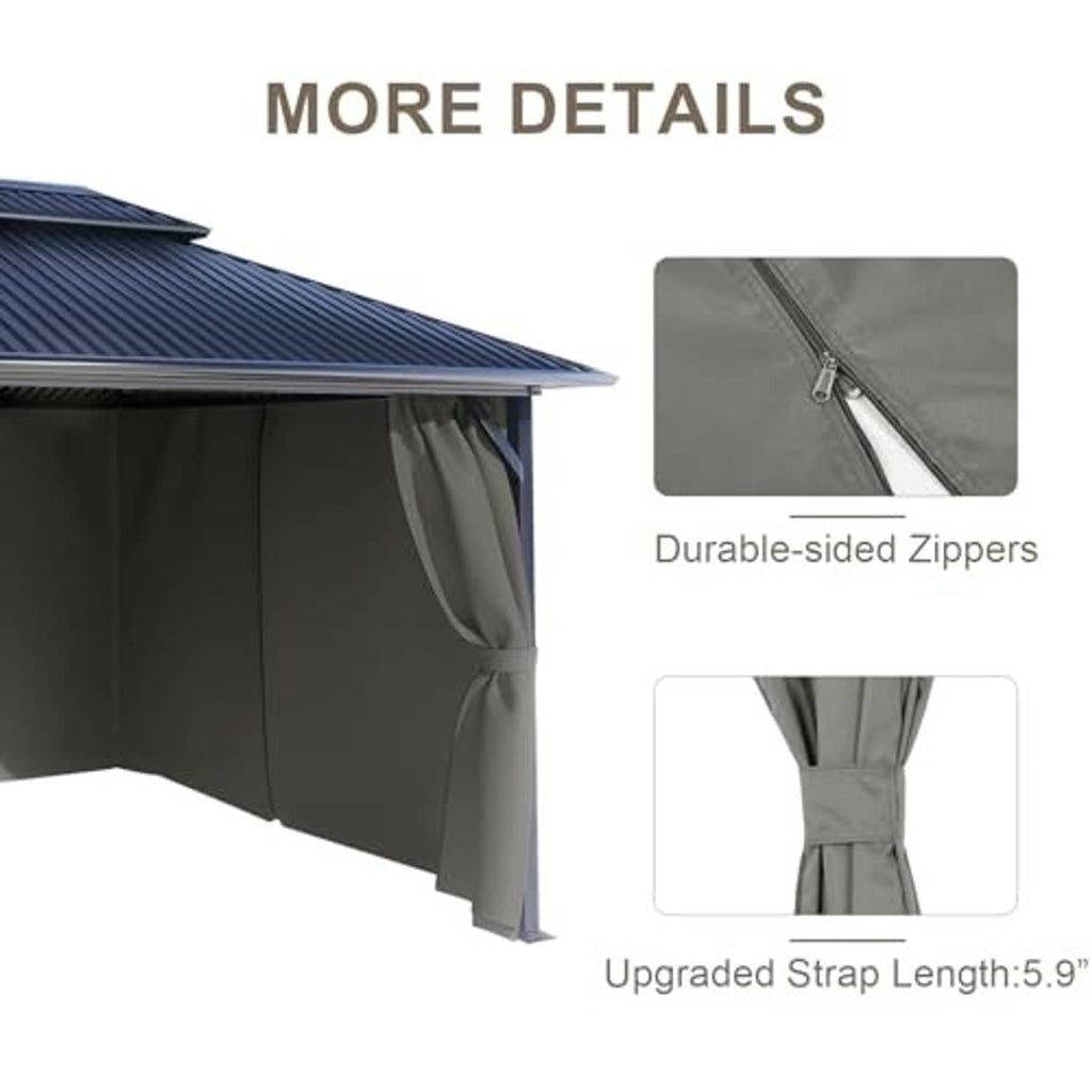 Olive-green curtain with durable side zipper and attached tie strap