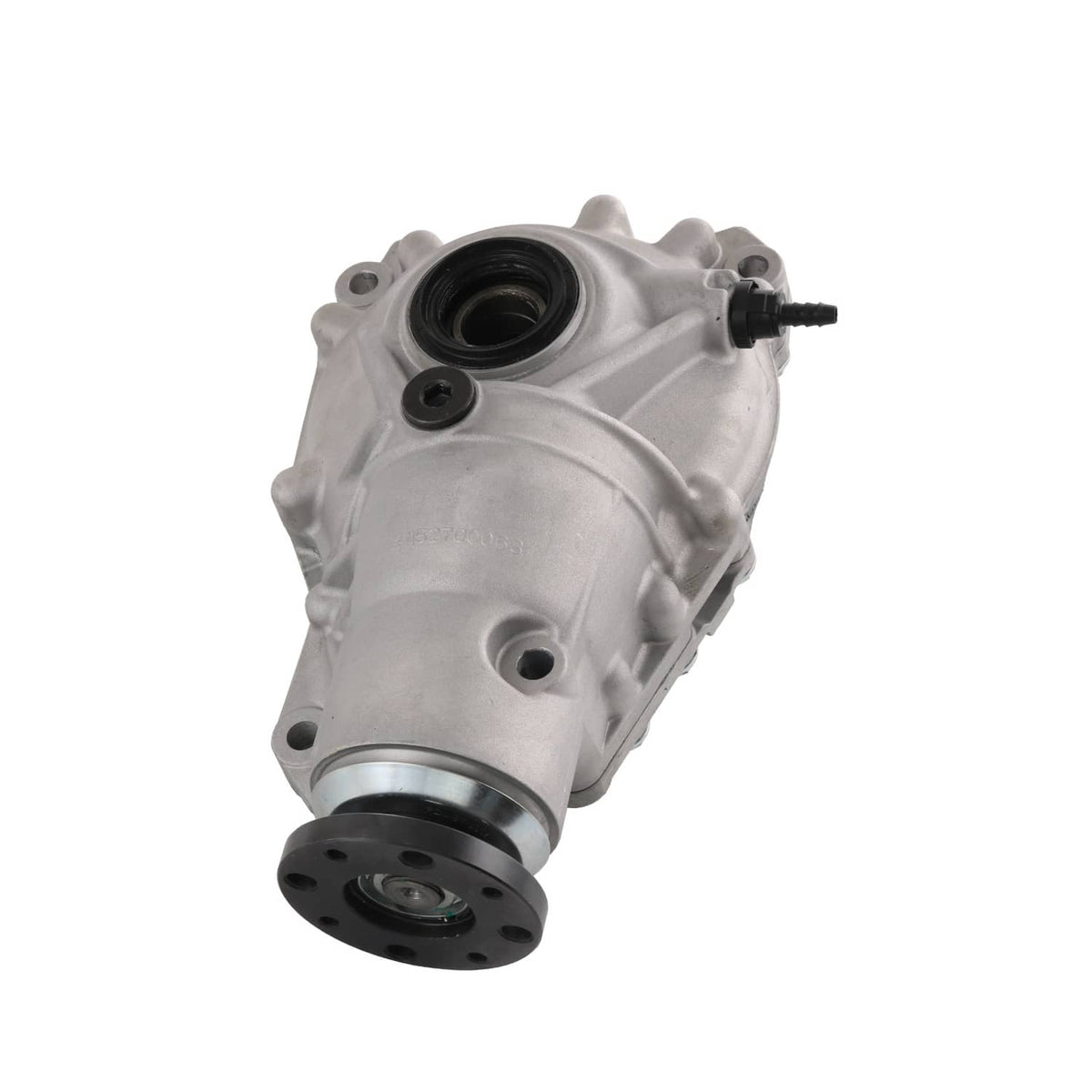 Front differential carrier assembly with mounting bolts and black hose connector