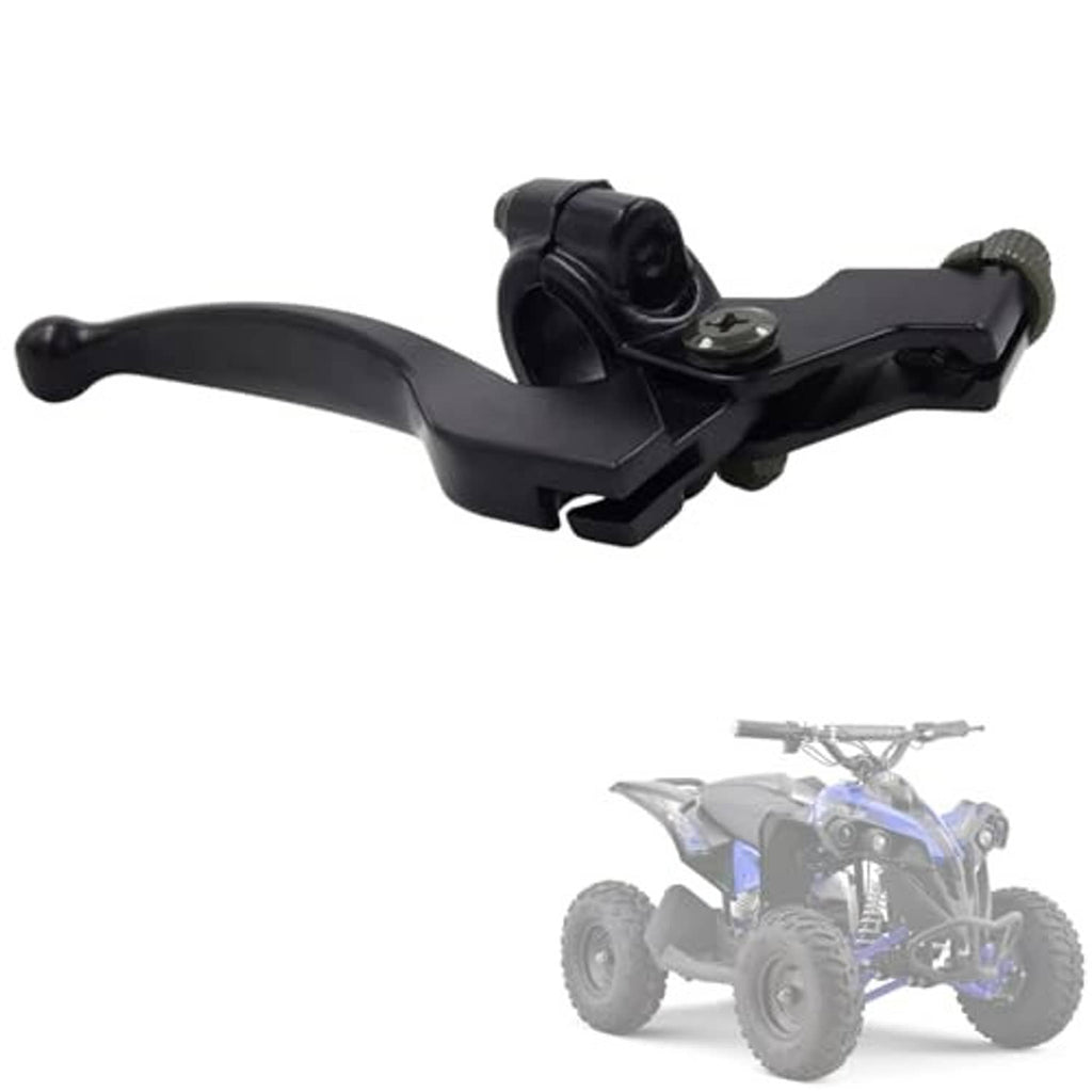 Black folding clutch lever perch with curved brake handle and clamp mounting bracket