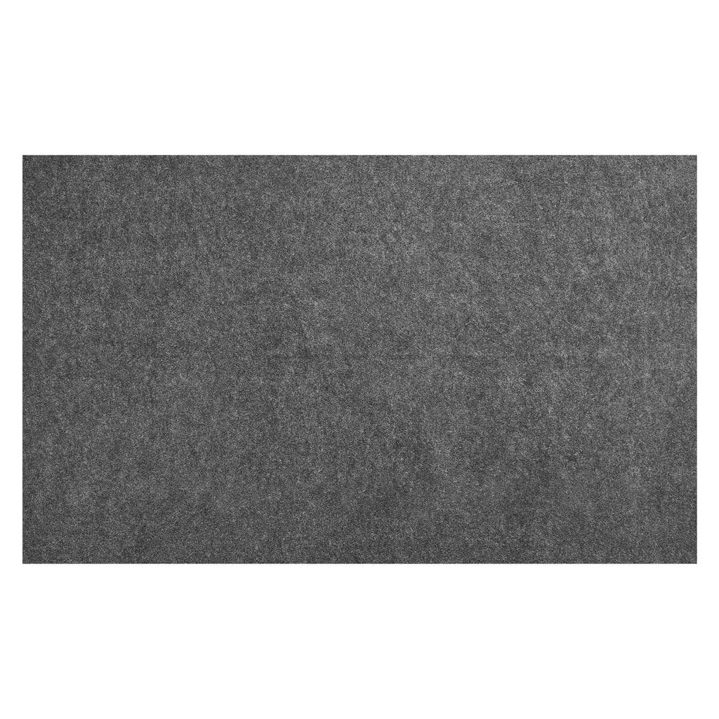 Rectangular gray felt rug pad panel with textured surface