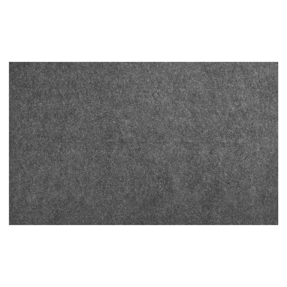 Rectangular gray felt rug pad panel with textured surface