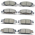 Ceramic front and rear brake pads set, multiple pairs shown in angled views