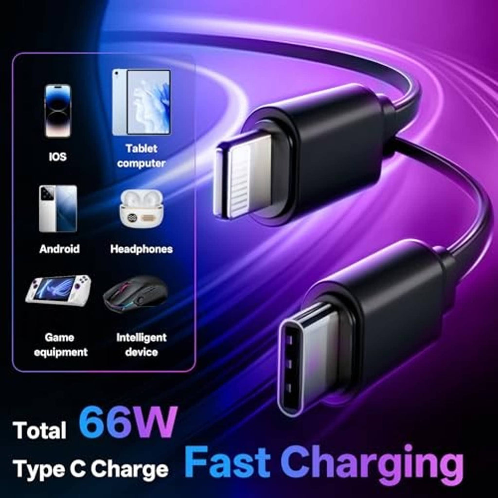 Retractable Type-C car charger adapter with dual ports and attached cable
