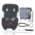 Black key fob shell case with lock, unlock, panic, trunk and remote start icons