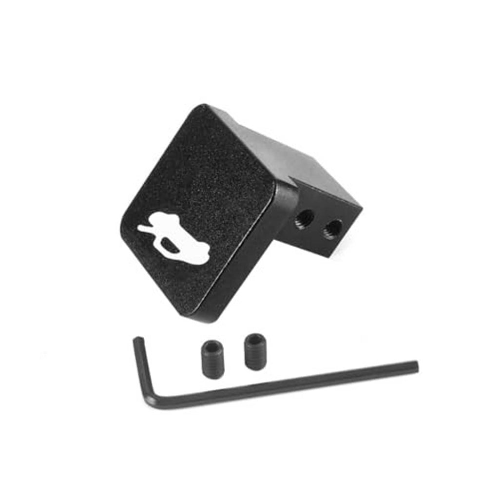 Black hood latch release handle repair kit with mounting plate, screws, and hex key
