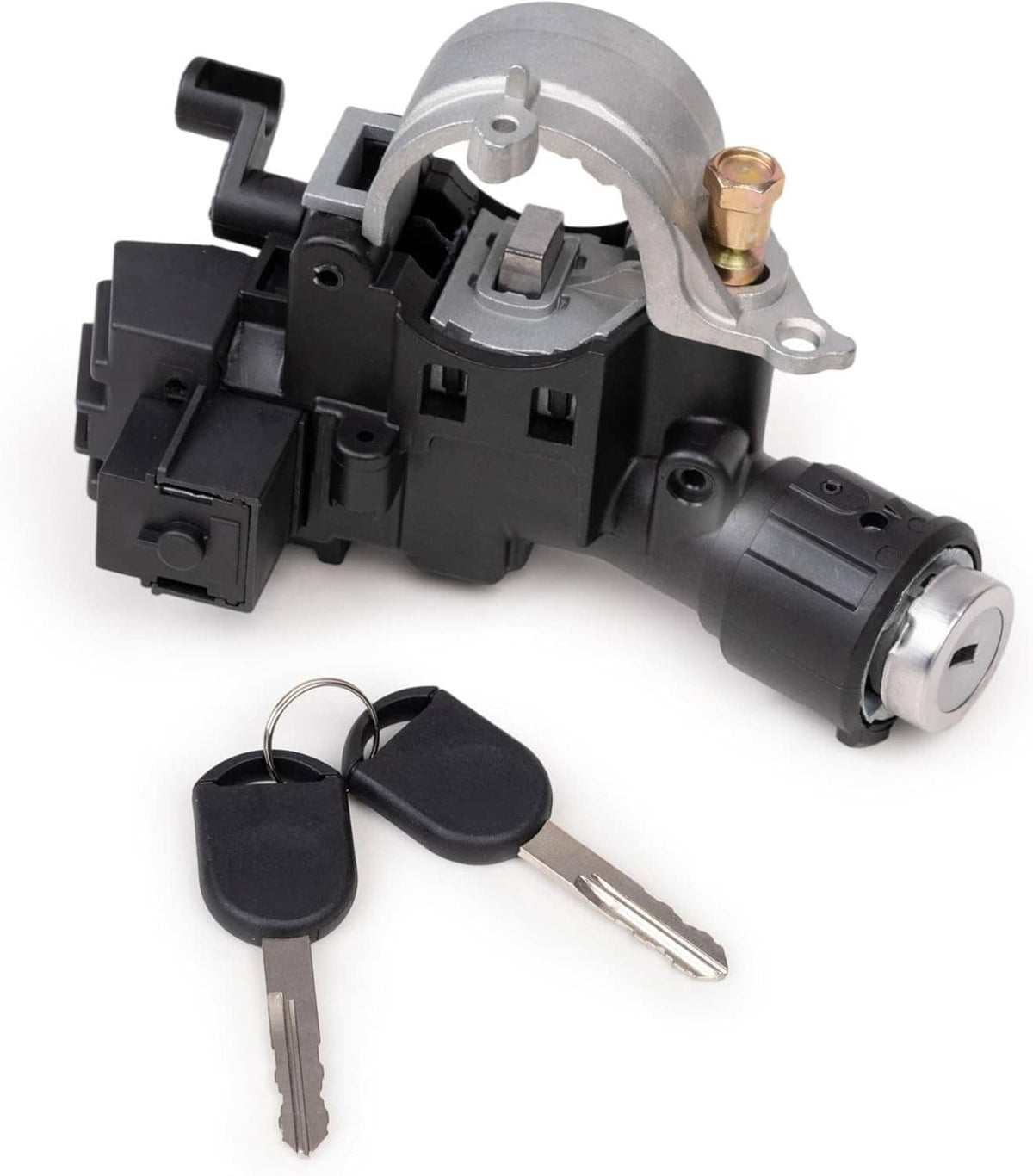 Ignition lock cylinder housing with 2 keys, black switch module and metal lock barrel