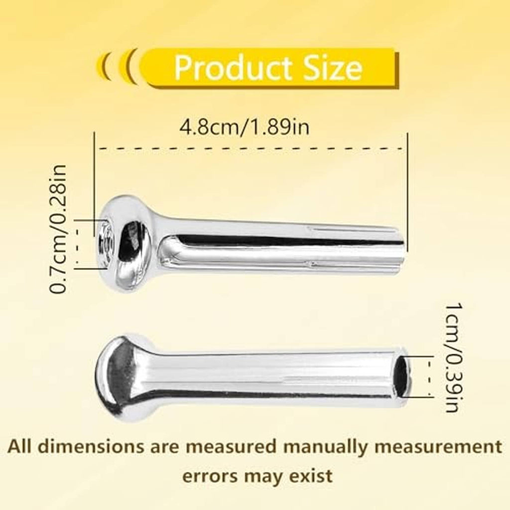Chrome door lock knob size diagram, 4.8 cm length and 1.9 cm head width
