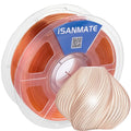 iSANMATE translucent brown PETG filament spool on clear reel