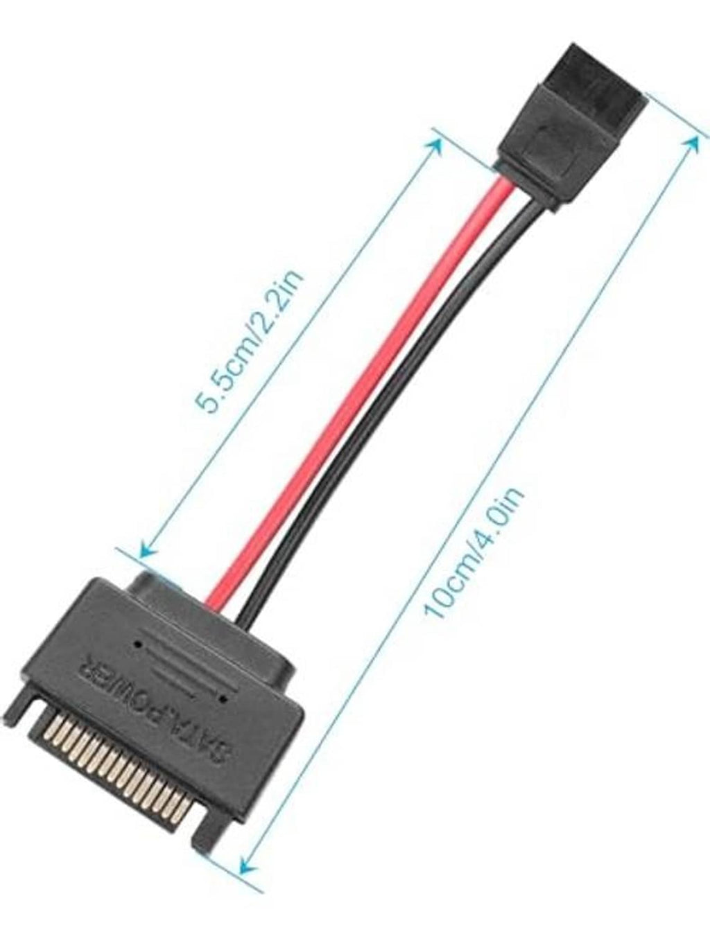 SATA adapter cable with 100cm length, 15-pin plug size shown