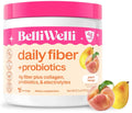 BelliWelli daily fiber + probiotics powder tub, peach mango flavor, 6.3 oz