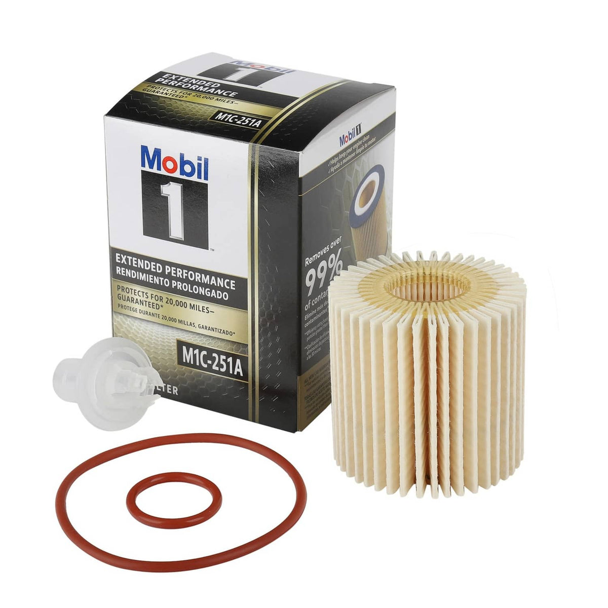 Mobil 1 extended performance oil filter pack with cartridge filters and sealing ring