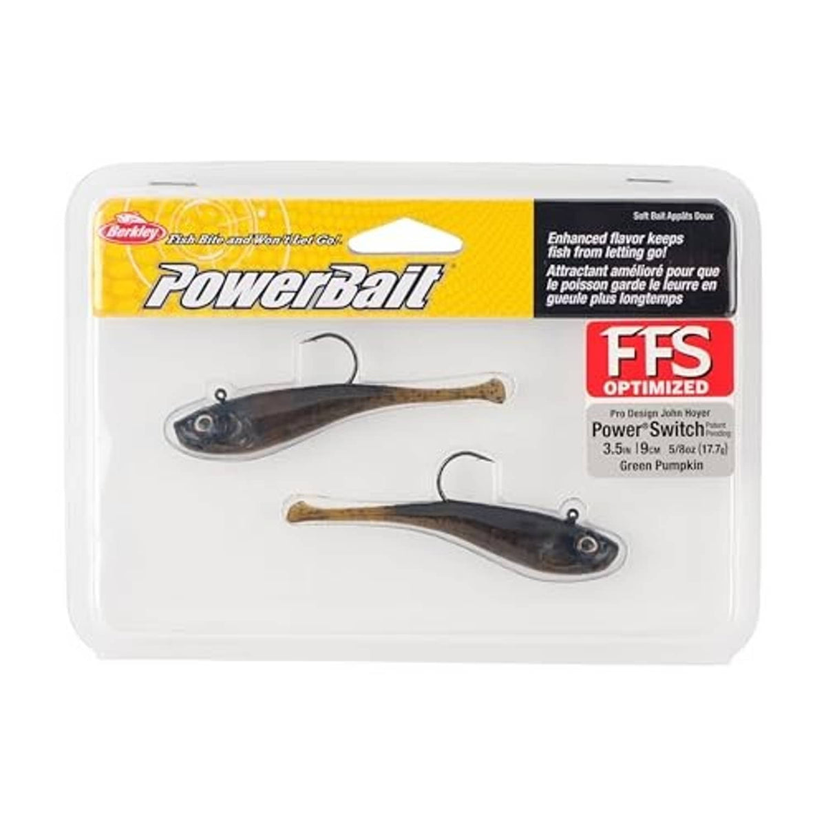 Berkley Powerbait Power Switch soft plastic bait pack, green pumpkin 3.5 in