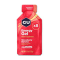 GU Energy Gel strawberry banana pouch, x8 pack, 1.1 fl oz each