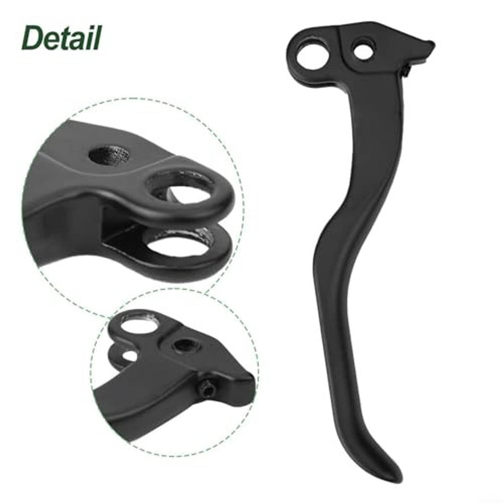 Black brake lever pull rod detail view of mounting holes and lever curve