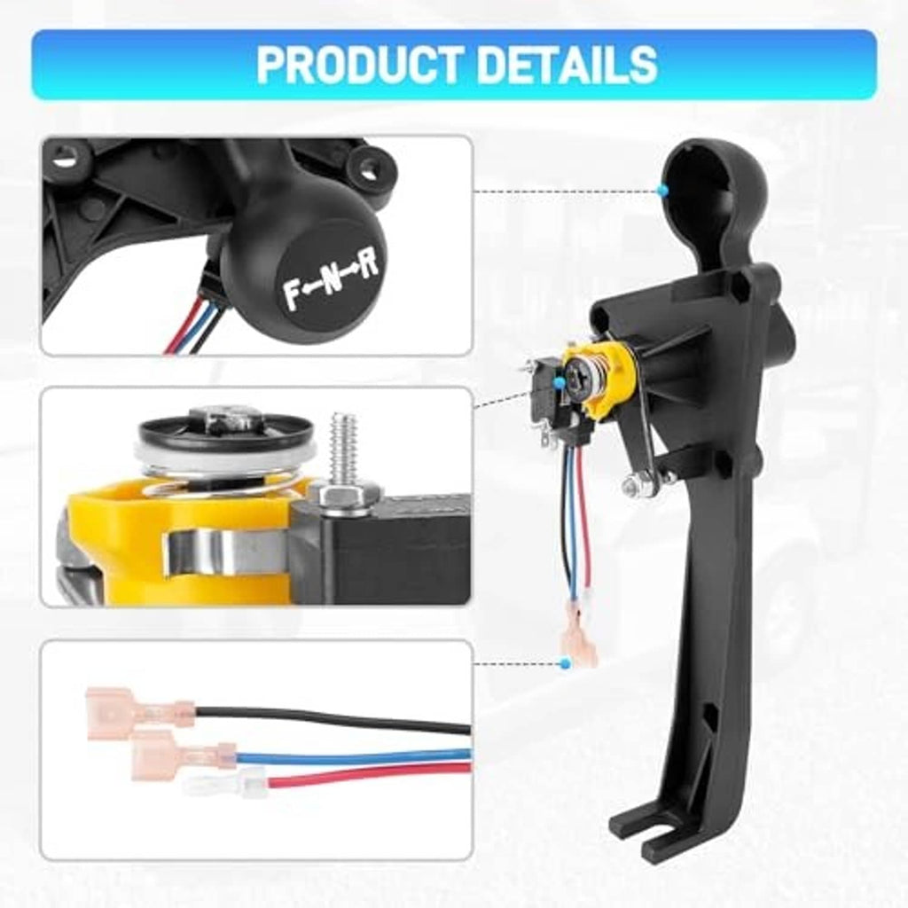 Forward-neutral-reverse shifter assembly with black handle and yellow switch housing