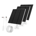 Outdoor solar power panel kit with dual black panels, white mounts, and charging cable
