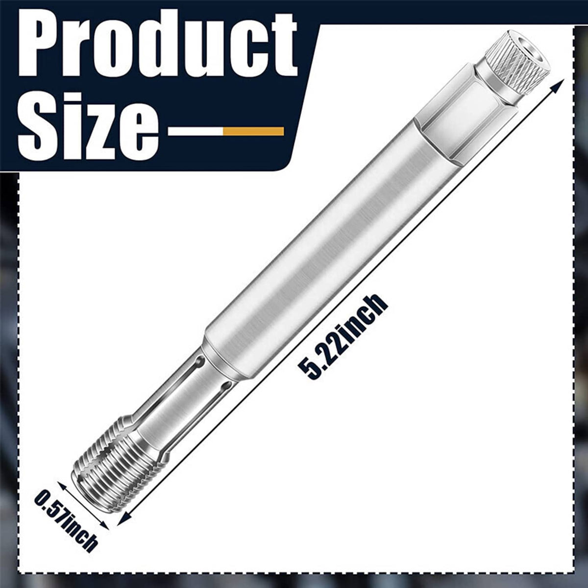 Silver thread repair back tap tool with knurled collar and coarse screw threads