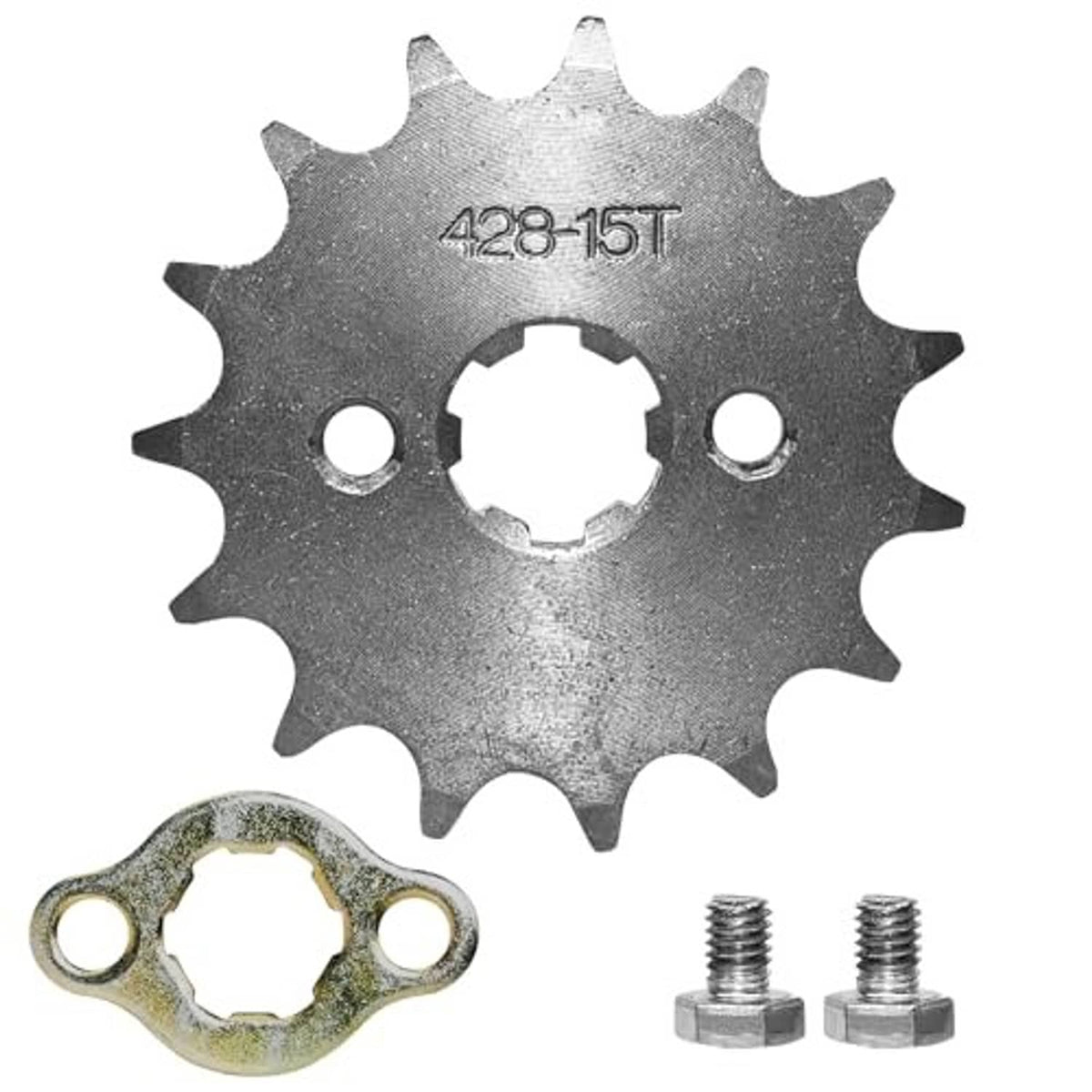 428-15T front engine sprocket wheel kit with bolts and mounting collar