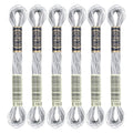 Metallic silver embroidery thread skeins, six-pack