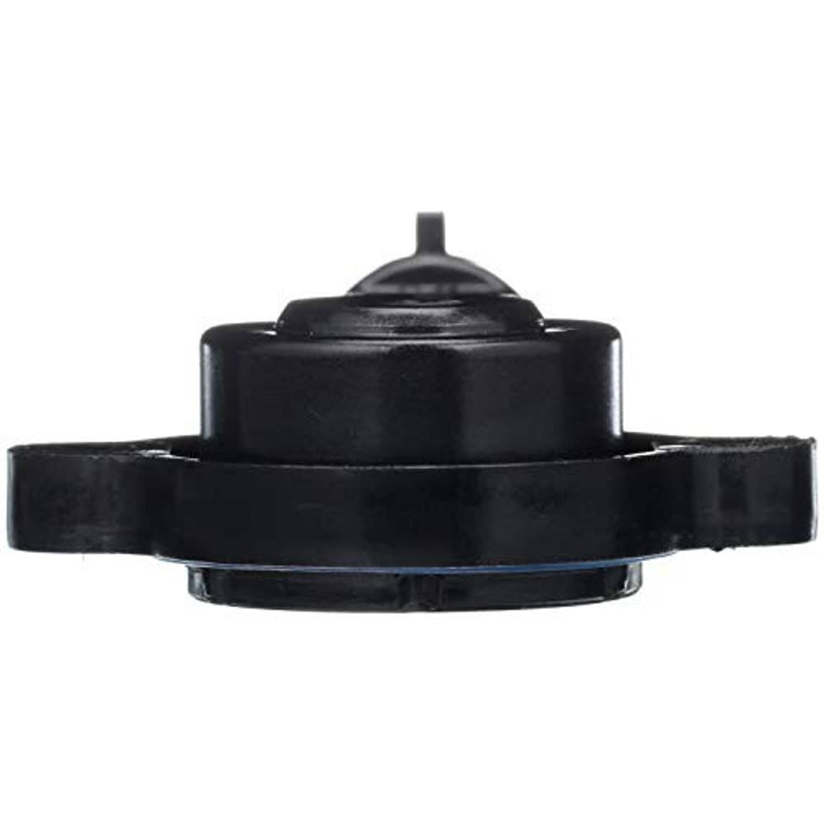 Throttle position sensor with black cap and surrounding mounting ring, top view