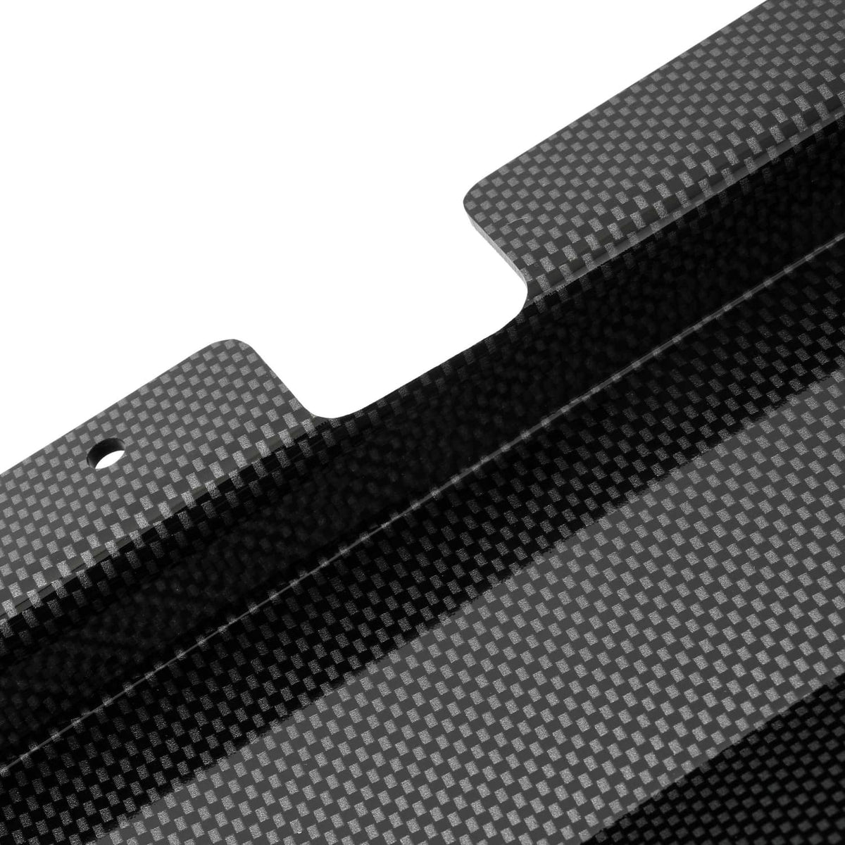 Carbon fiber style dash board cover close-up with textured pattern and curved edge