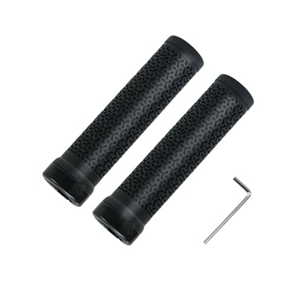 Black textured rubber grips with end caps and included hex key