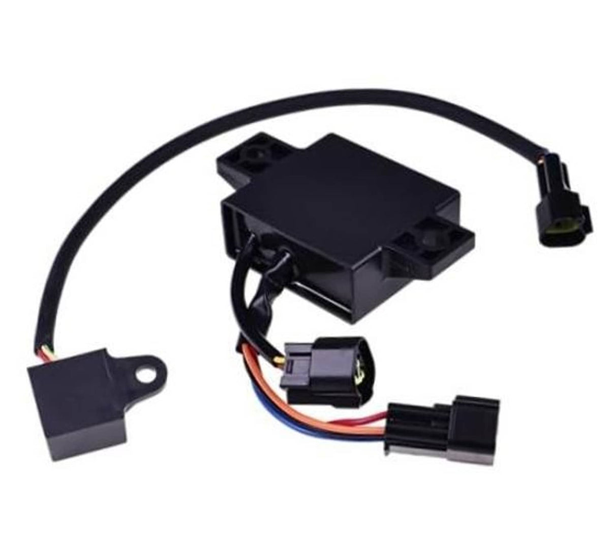 Black ignition CDI box with wire harness and mounting bracket
