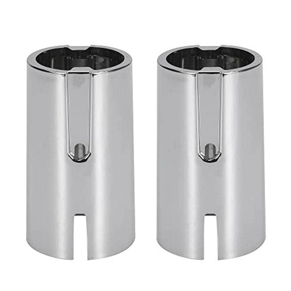 Two silver lower shift knob covers, circular top opening, vertical slot