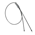 Black hood release cable with two metal-tipped ends and a gray connector sleeve