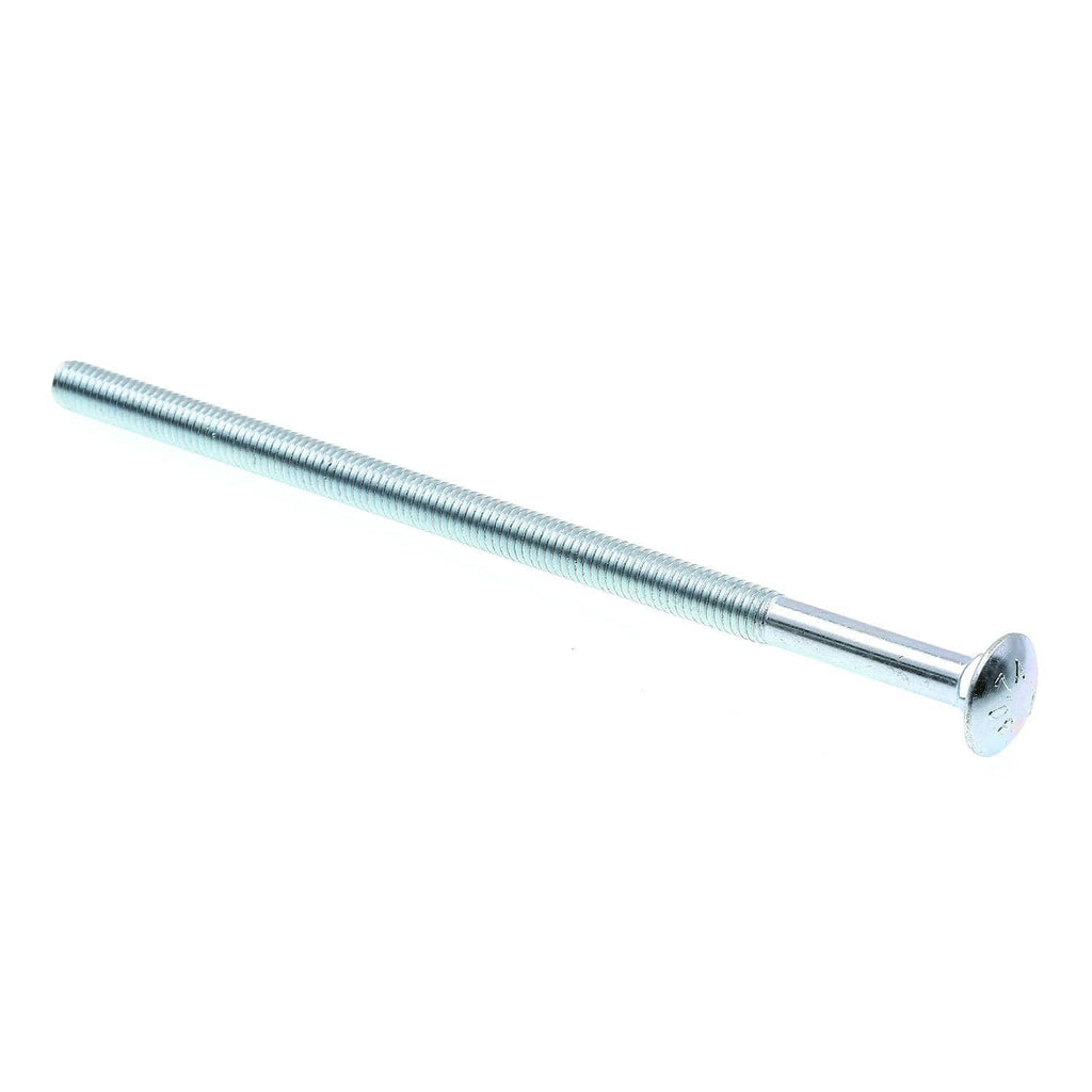 Zinc carriage bolt with round head and threaded shank, 3/8 in.-16 x 8 in.