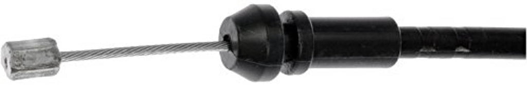 Hood release cable end with black sheath and braided metal wire tip