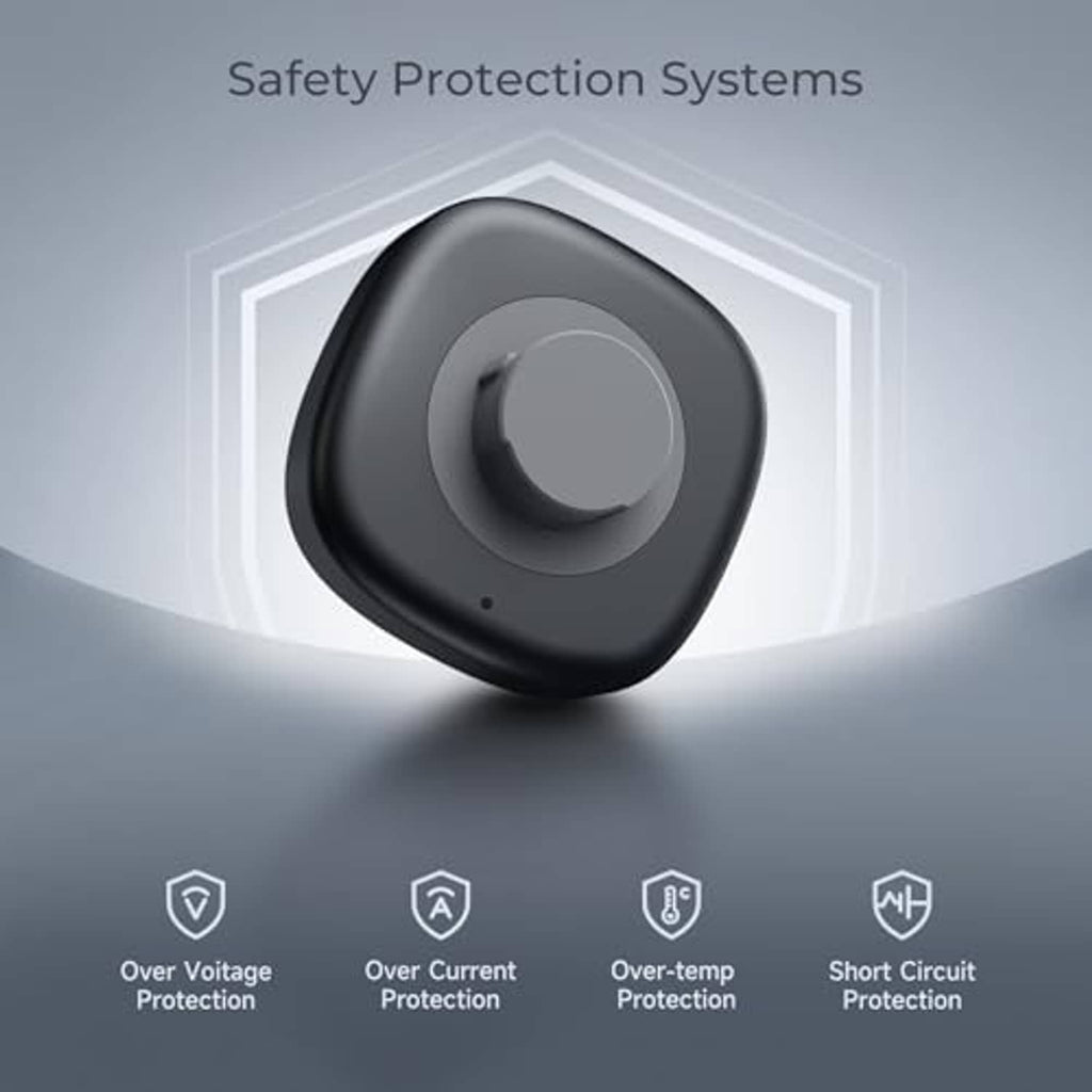 Black oval charging cradle with recessed magnetic contact area