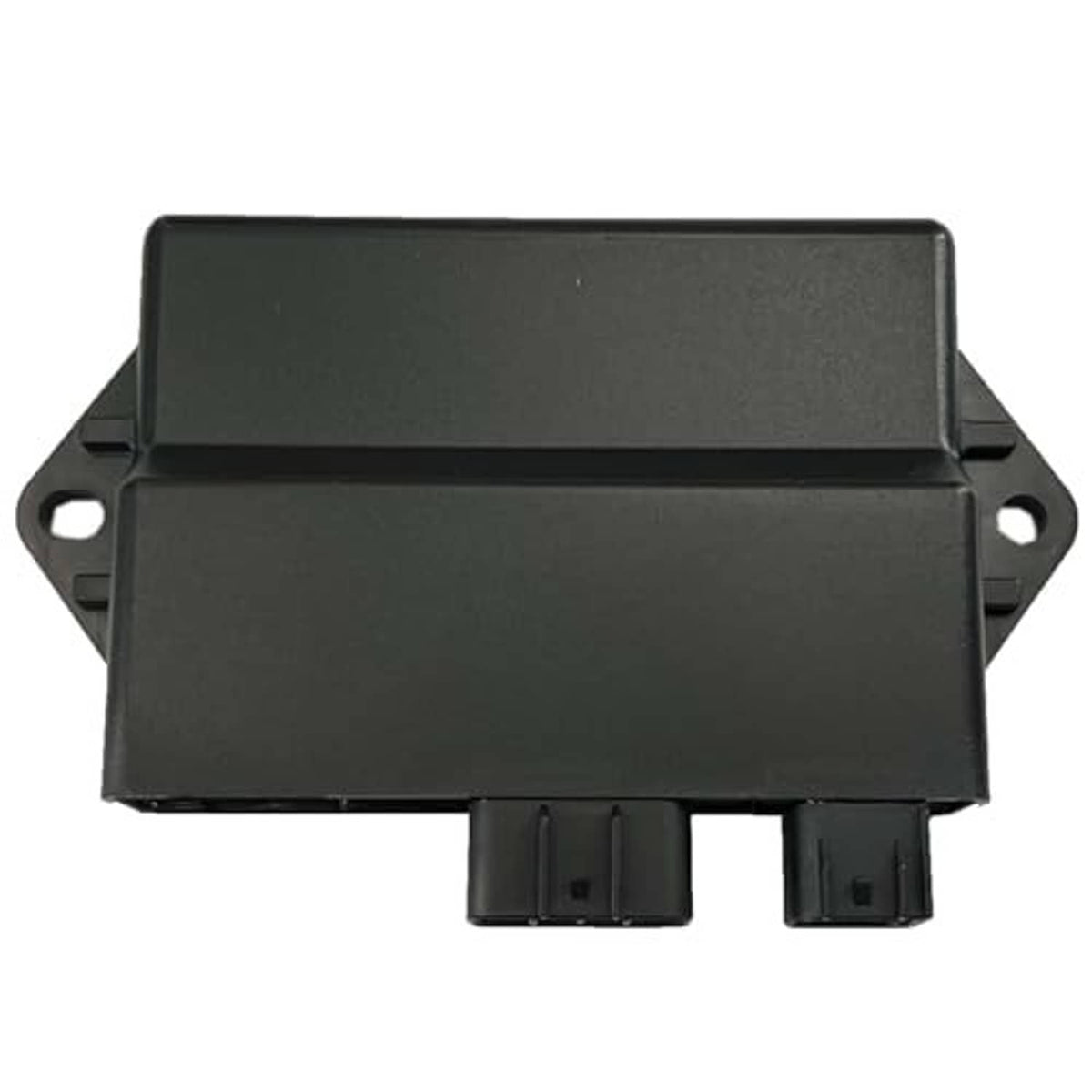 Black CDI ignitor module with side mounting holes and two lower plug connectors.