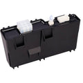 Black power control module with two white multi-pin connectors and wiring clips