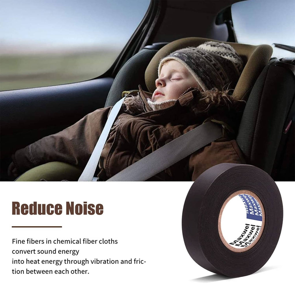 Black automotive wiring cloth tape roll