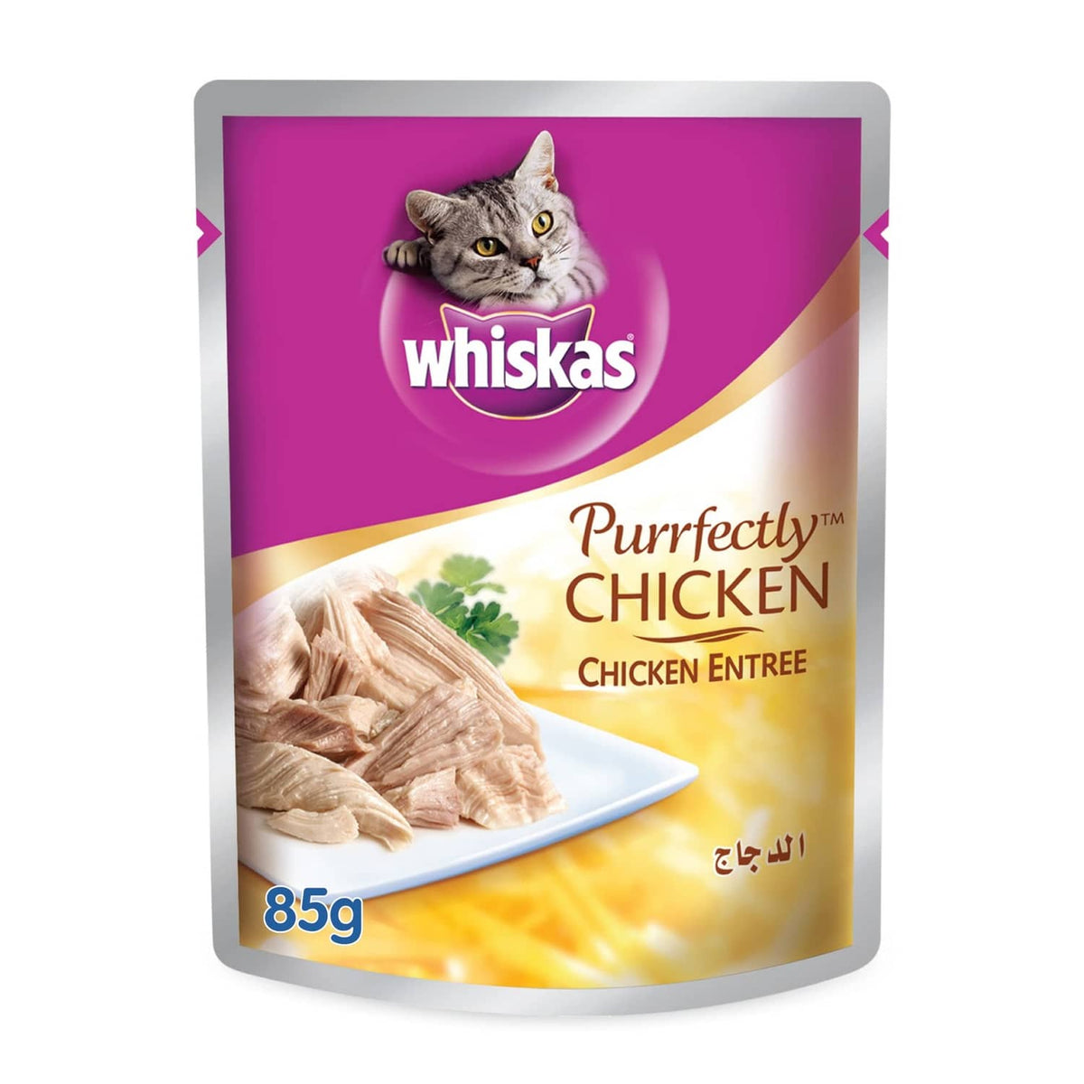 Whiskas Purrefectly Chicken cat food pouch with chicken entree, 85g