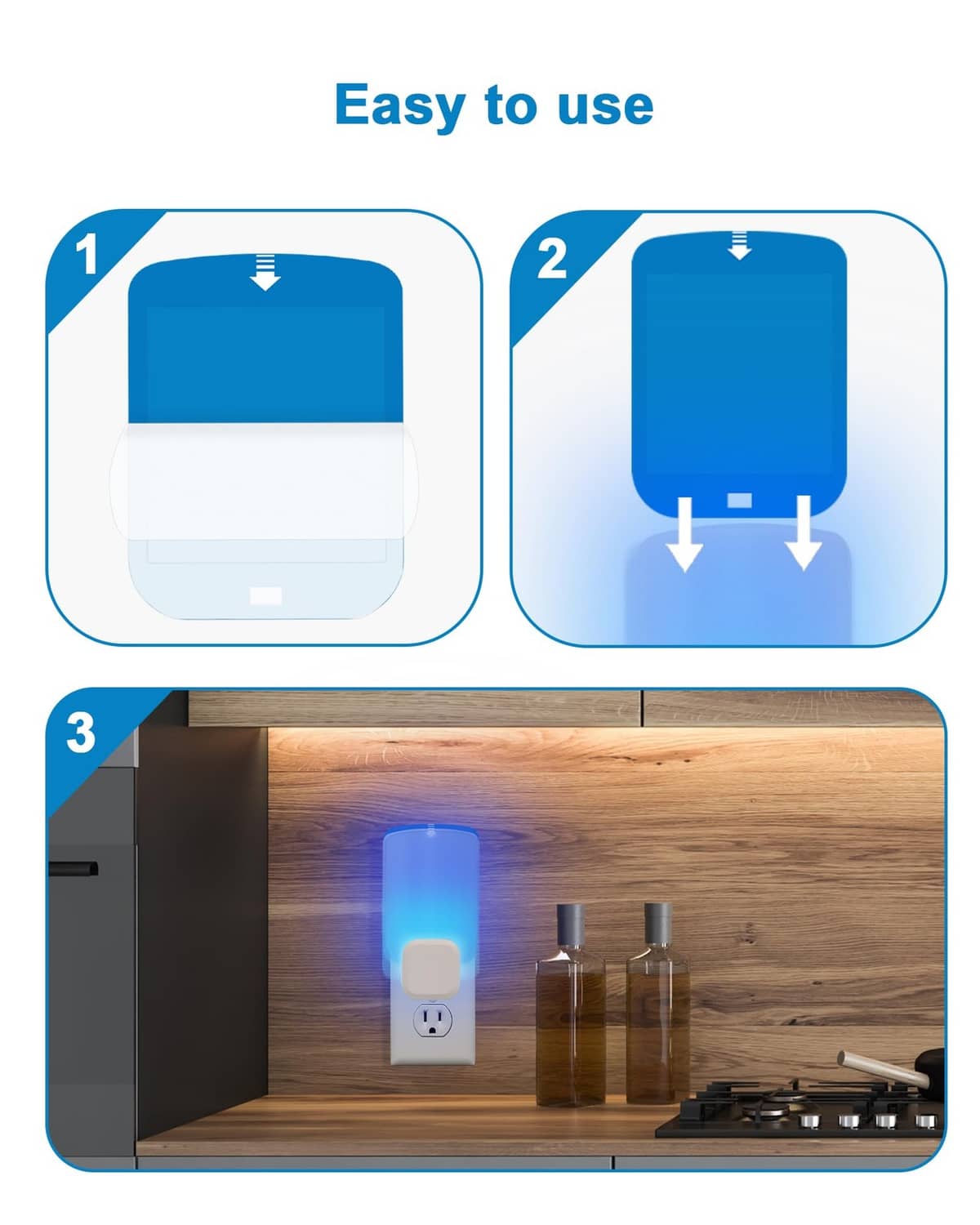Blue refill cartridge installation steps for stem flying insect light trap