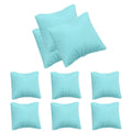 Velvet jewelry display pillow set, light blue square pillows