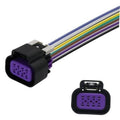 Throttle body connector pigtail with 8-wire harness and purple 8-pin plug
