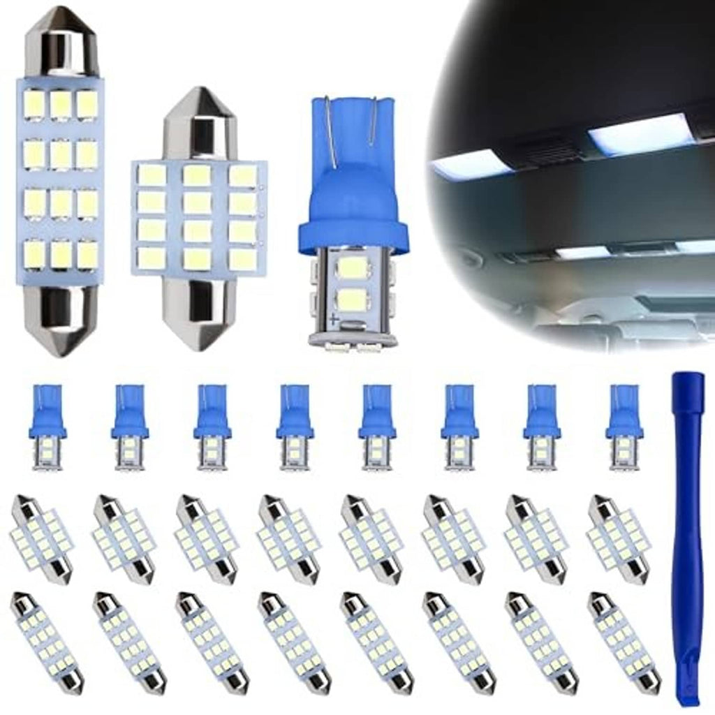 Car LED dome light bulbs set, blue base and white SMD LED array