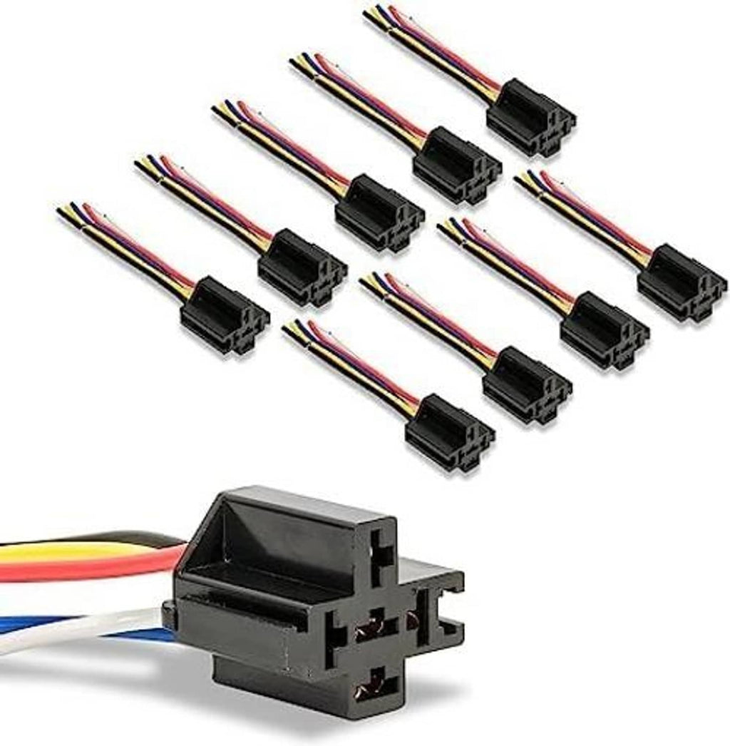 10-pack 4-pin relay connectors with multi-color wire leads